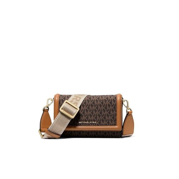 Michael Kors Handbags - MICHAEL KORS Jet Set Logo nylon phone crossbody bag wallet -ACORN/ BROWN